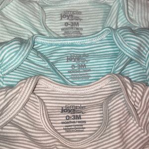 Gray and Blue Striped Onesies